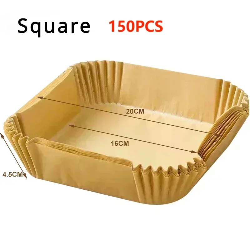 Air Fryer Disposable Paper Air Fryer Accessories Square Round Oil-proof Liner Non-Stick Mat for Kitchen Oven Baking