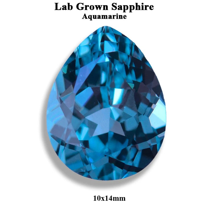 Lab Grown Sapphire Pear Cut Multiple Colors Available VVS1 Gemstone DIY Jewelry Making Materials with Selectable Certificate