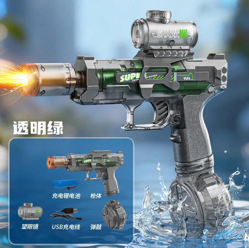 Outdoor summer hot toys, electric high-pressure water gun, beach, swimming pool, garden, wrestling game, automatic charge, gifts