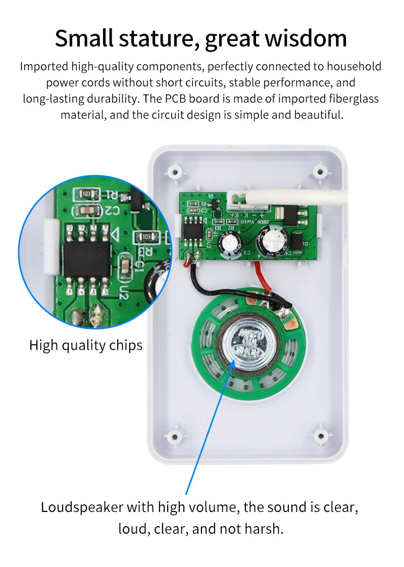 DC12V Wired Doorbell with Voice Prompt - IP54 Waterproof Access Control Intercom for Security Systems by Commercial/Residential