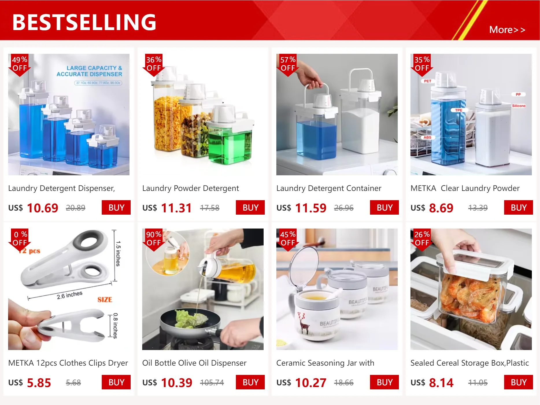 Laundry Detergent Dispenser, Clear Laundry Soap Dispenser, Airtight Food Storage Container with Measuring Cup, Home Supplies