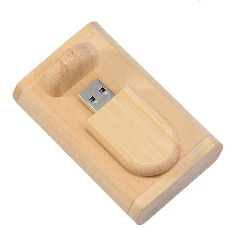 JASTER USB 2.0 Flash Drive 64GB Pen drive Wooden Box Free Personal LOGO Memory stick 64GB 32GB 16GB wedding Gift U disk Pendrive