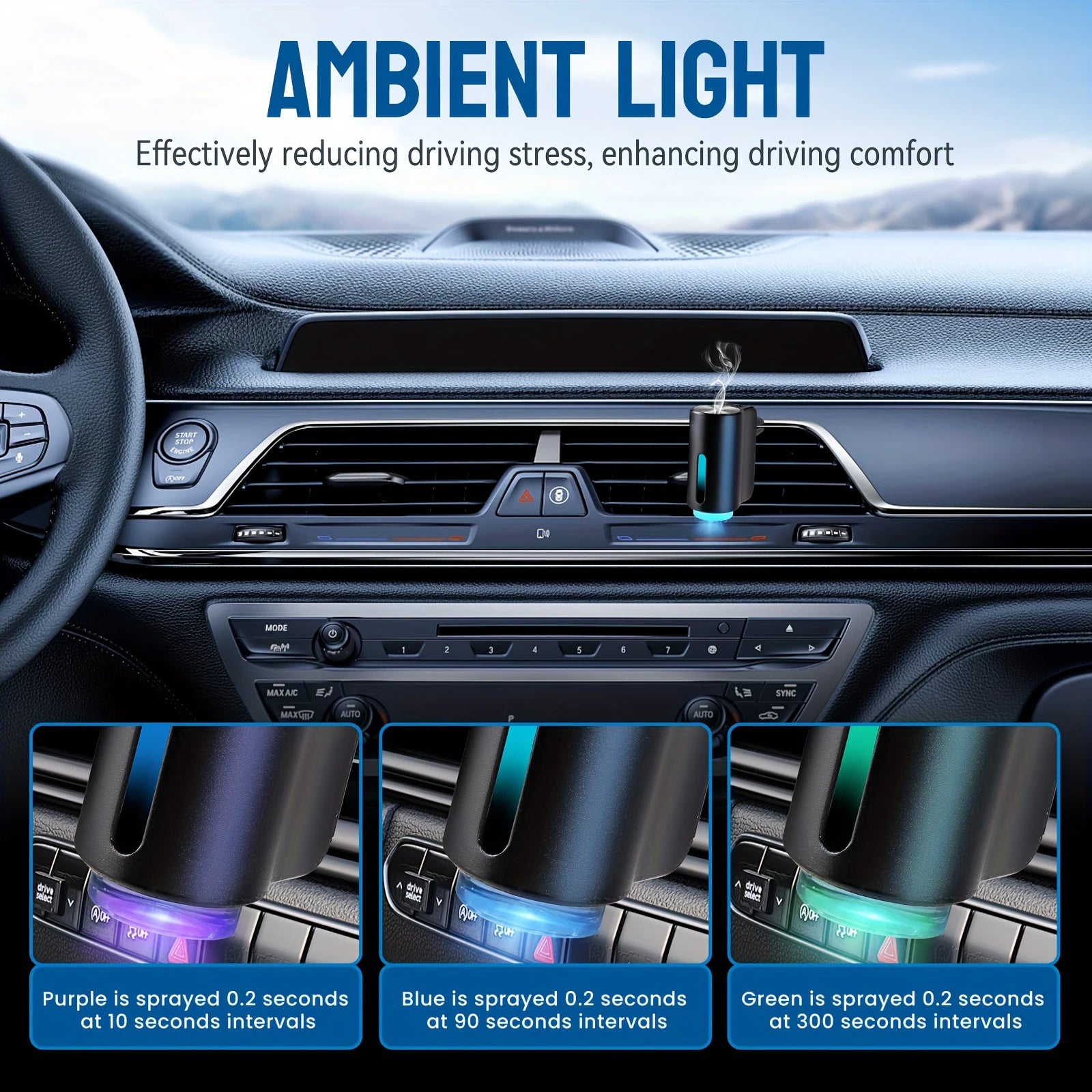 Car Diffuser Purifier Essential Fragrance Aroma AI Air Aromatherapy Humidifier Freshener Perfume Oil Mounted Ionizer Generator