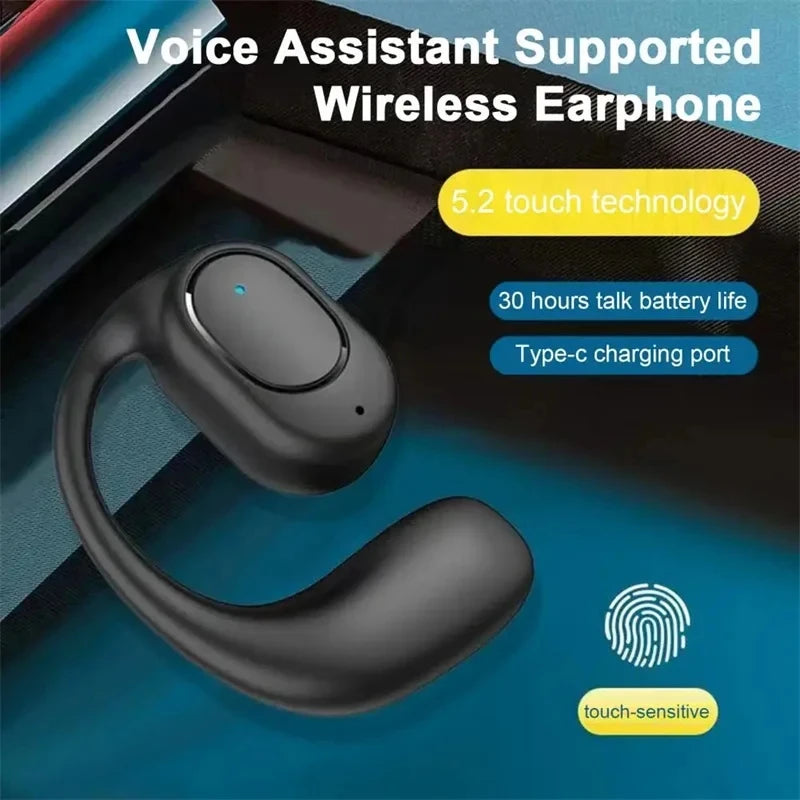 Premium Wireless Bluetooth Bone Conduction Headphones with Microphone – Handsfree, Noise Canceling, Driving & Sports Earphones