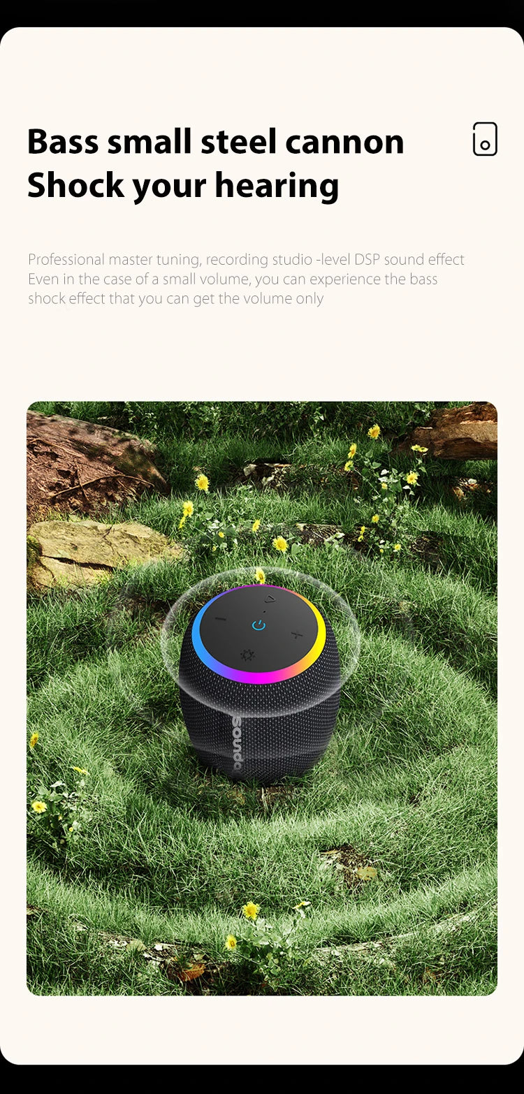 Soundage Portable Wireless Bluetooth Speaker 360 Degree Stereo Surround Subwoofer IPX6 Waterproof Support TF TWS Speaker