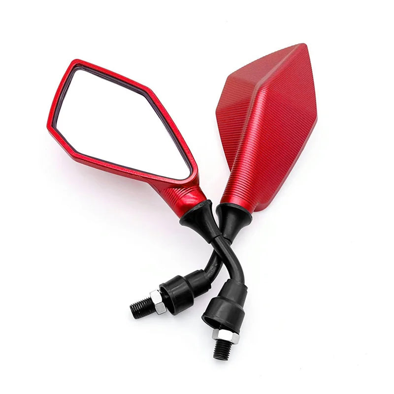 Motorcycle Mirrors Red M10 ABS Motorcycle Rearview Mirrors Scooter E-Bike ATV Dirt Bike Rear View Mirrors HD Side Mirror
