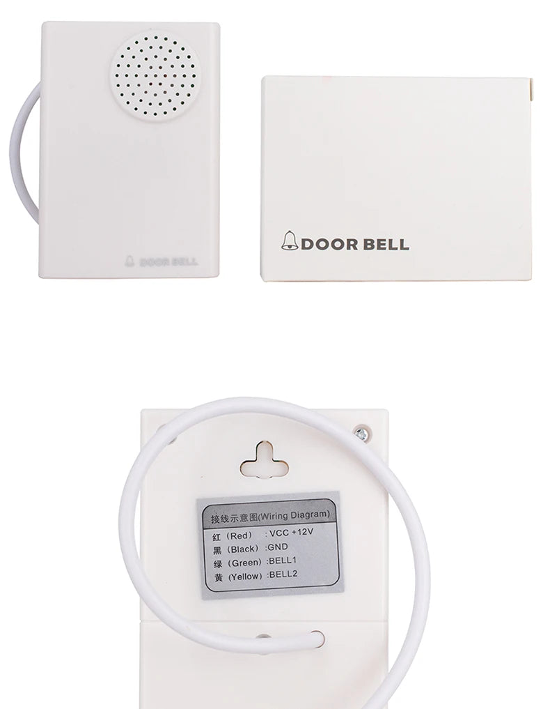 Electronic Wired Door Bell 4 Wire Doorbell 90DB Ding-Dong Sound For access control For Office Home