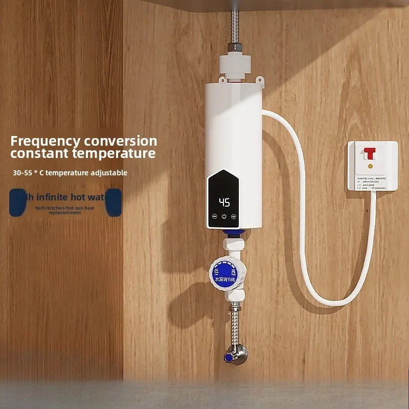 Instant Water Heater 220V 3000W-5500W Portable Electric Heaters for Bathroom Hot Water Shower and Home Kitchen Heating