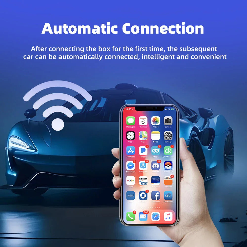Wired To Wireless Carplay Android 2-in-1 Automatic Adapter Car Gadget Smart Box 5.8GHz Wifi  Plug and Play OTA Update Universal