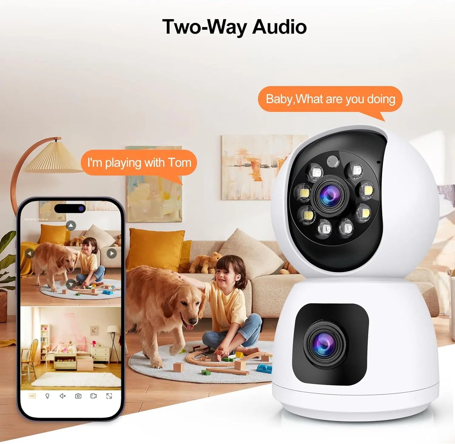 ANSVICAM Tuya Smart 4K 8MP Dual-Lens PTZ Security Camera 5G WiFi Dual-Screen Indoor Cameras AI Auto Tracking Color Night Vision