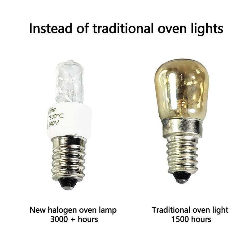 1PC High Temperature 500℃ Resistant Dryer Microwave Light Bulb 25W/40W E14 Oven Light Bulb 220-240V Safe Halogen Oven Lamp