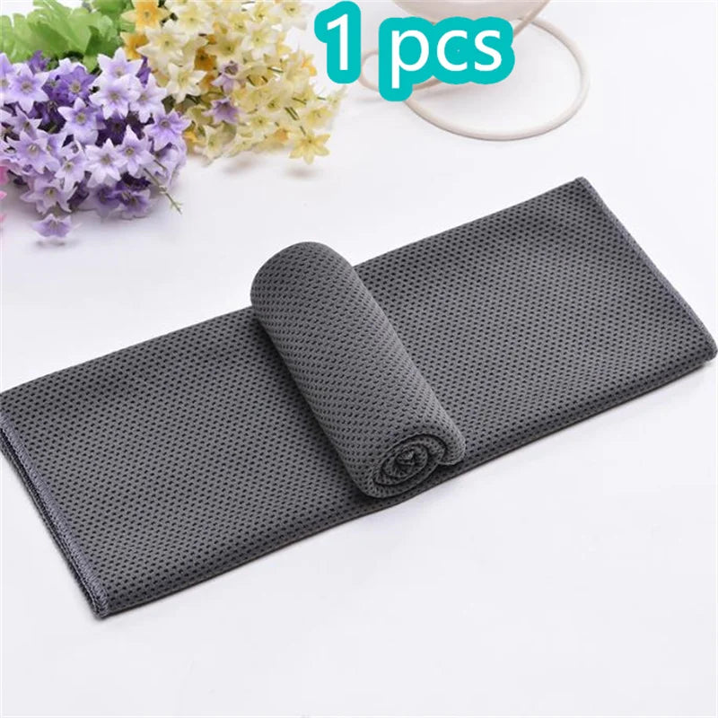 1-10 pcs Cooling Towel Instant Relief Microfiber Cool Towels Chilling Neck Wrap Ice Cold Rags Sports Fitness Camping Cycling