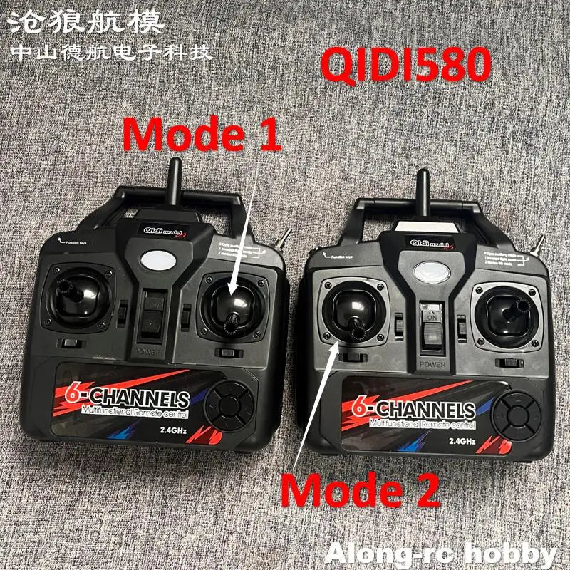 6ch Remote Control Transmitter Mode 1 Mode 2 for 500mm Wingspan QIDI550 F3D QIDI560 New Start M7  Qidi580 SR22 Toys RC Plane
