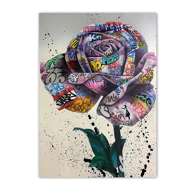 Graffiti Wall Art Home Decoration Painting Street Hand Gestures Love Kiss Modern Poster Print Pictures Abstract Pop Room Mural
