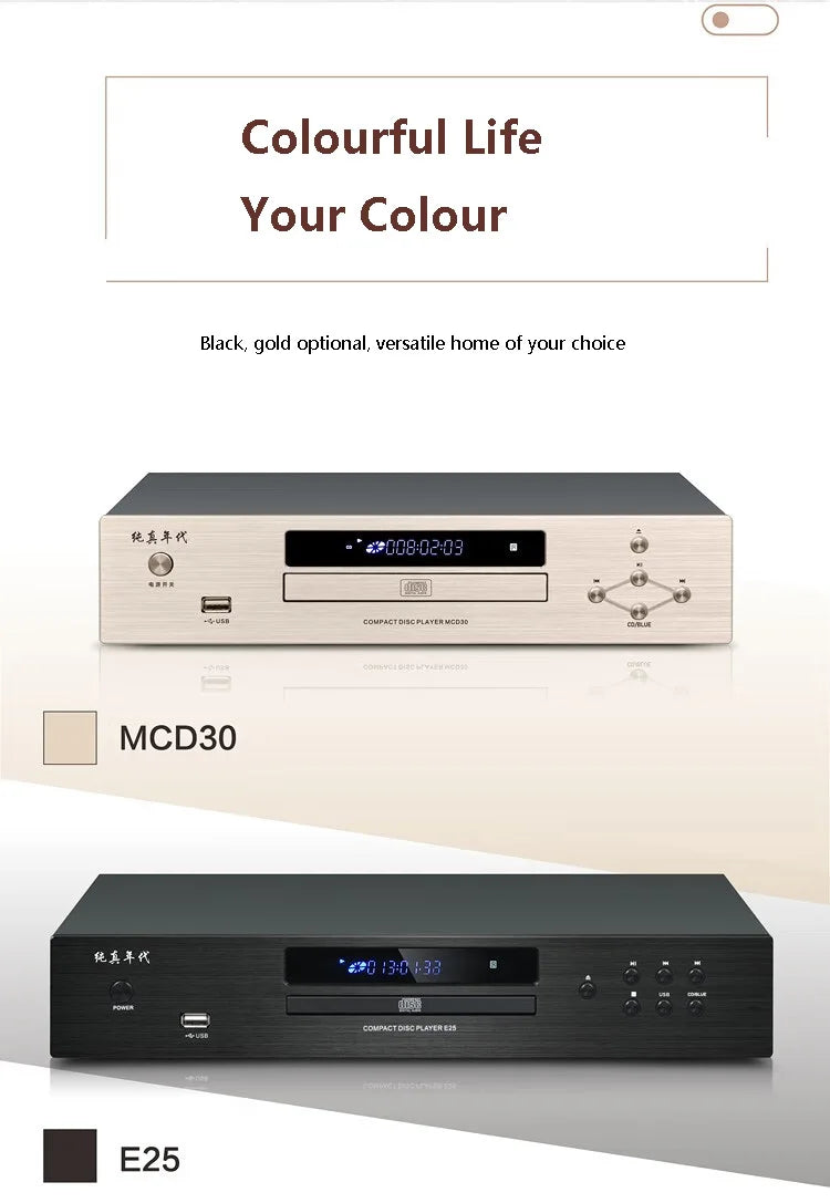 Audiophile HIFI CD Player Bluetooth 5.0 USB Lossless Music Player Balanced Digital Optical Coaxial Output DTS Music Turntable