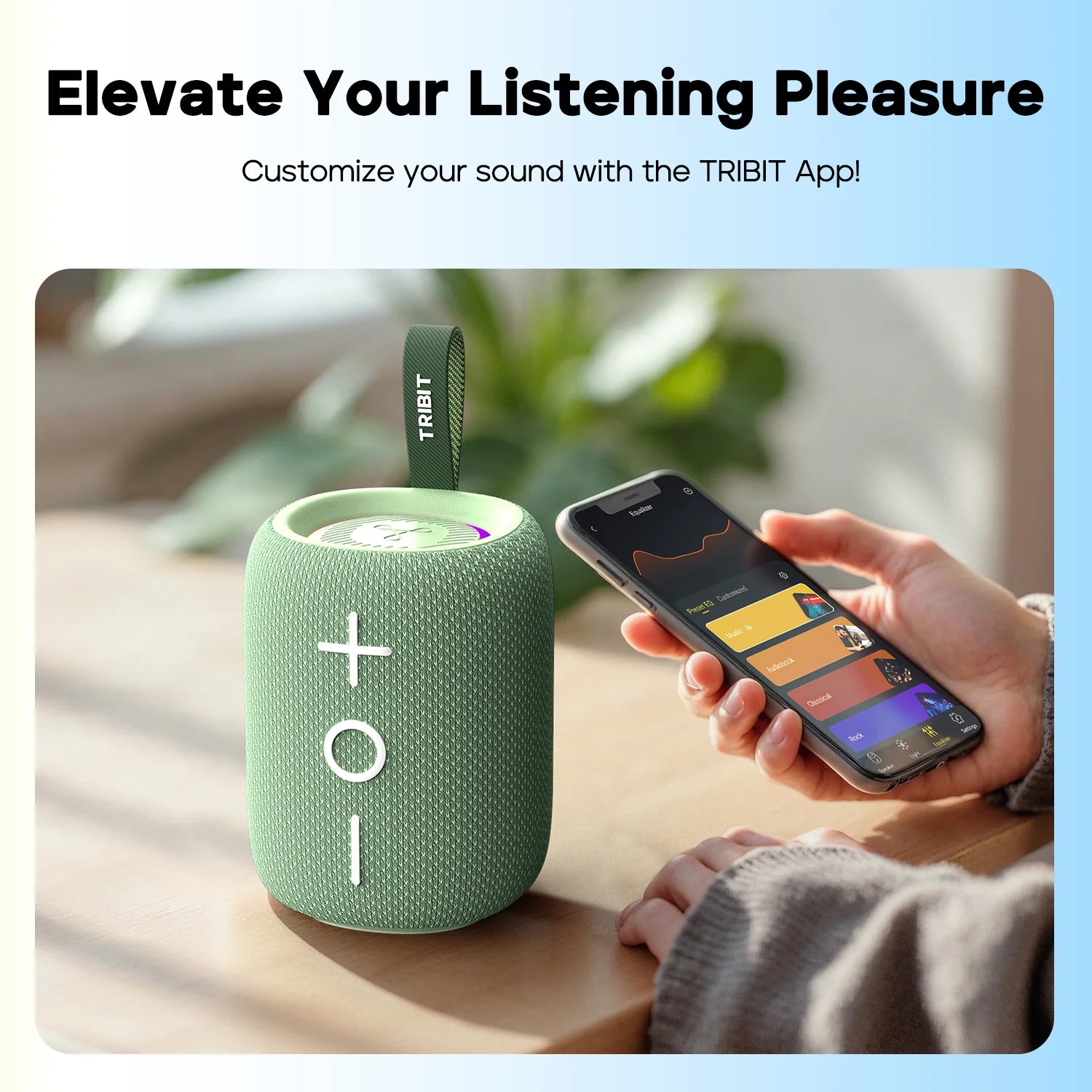 TRIBIT New StormBox Mini+ Portable Bluetooth Speaker,12W Power 360° Sound With XBass, LEDs, APP Control, IPX7 Waterproof Outdoo