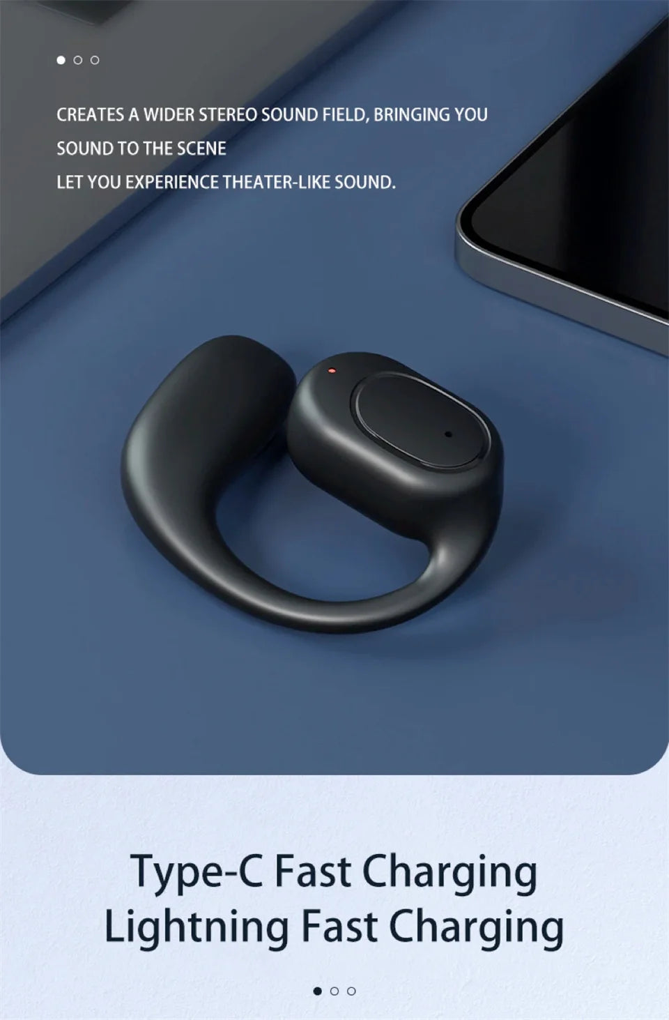 Premium Wireless Bluetooth Bone Conduction Headphones with Microphone – Handsfree, Noise Canceling, Driving & Sports Earphones
