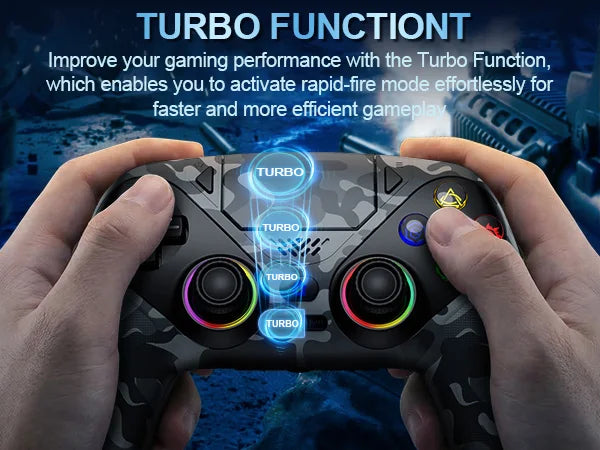 Wireless RGB Light Gamepad For Playstation 5 Controller Console Gaming Controller With Turbo Dual Sense Vibrate Programming