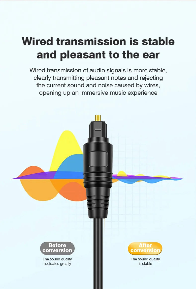 1 To 2 Toslink Gold-Plated Digital Optical Audio Cable Spdif For Amplifiers Blu-Ray Players Xbox Ps4 Sound Bar Coaxial Cable
