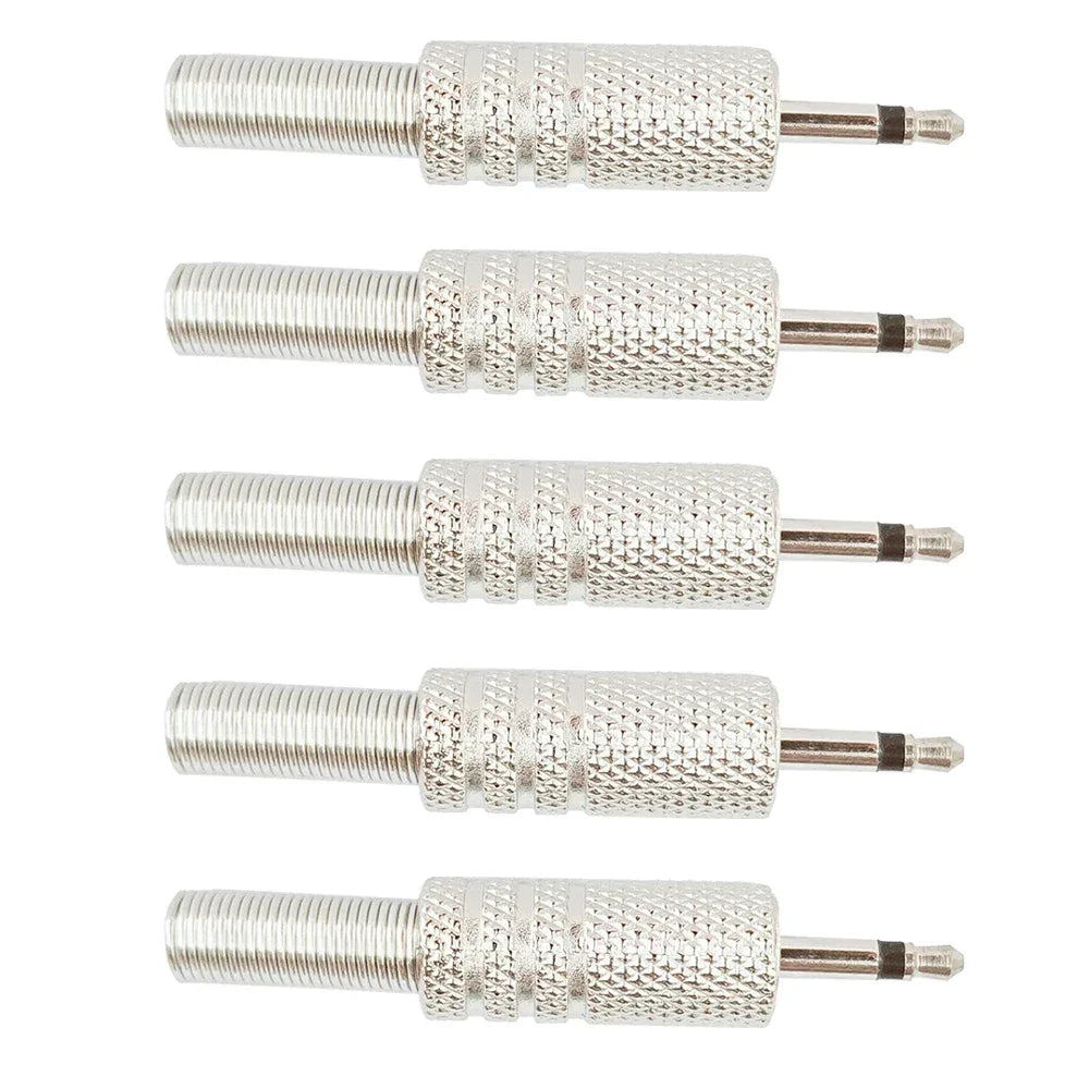 5PCS Audio Adapter Set: 6.35mm to RCA/3.5mm Gold-Plated Plugs, Metal Housing, Screw-Lock, Hi-Fi Sound for Mic/Amp/Speaker