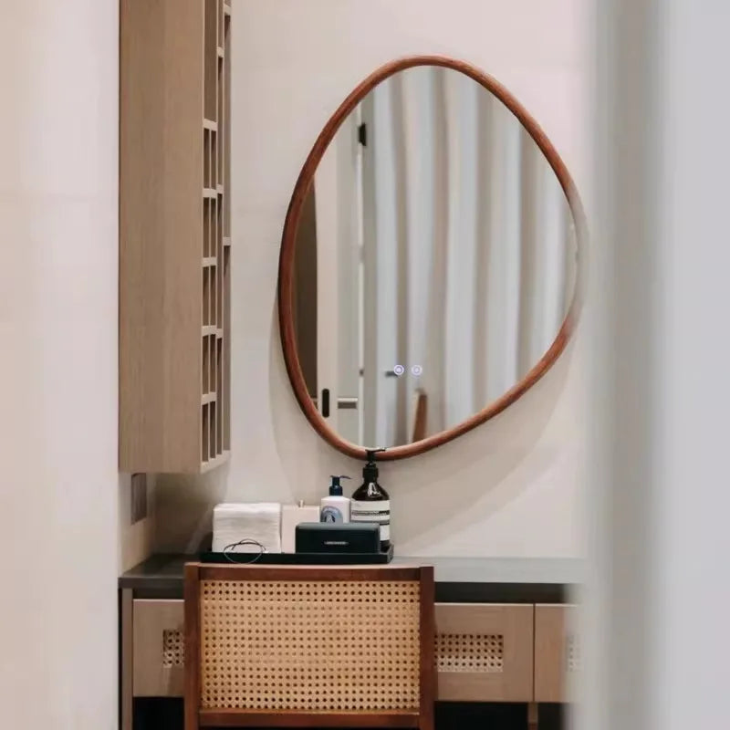 Frames Bathroom Mirror Big Classic Living Room Salon Wall Mirror Art Decoration Aesthetic Wood Espejo Maquillaje Home Decor