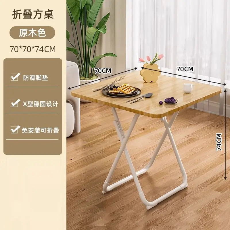 Folding Dining Table Household Small Apartment Eating Square Table Balcony Portable Dining Table Simple