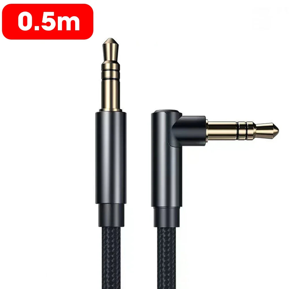 3.5mm Jack Audio Cable 90 Degree Elbow Male To Male Speaker Aux Wire for Samsung Xiaomi MP3/4 Video Car Headphone Adapter Cord
