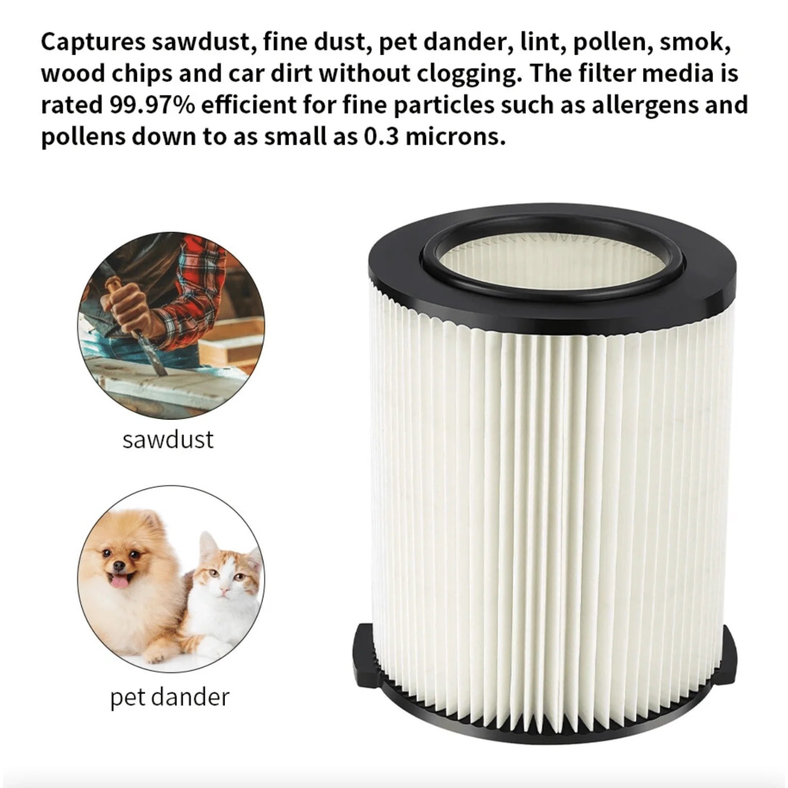 VF4000 Replacement RIDGID Wet/Dry Washable Vacuum Garage Shop Vac Pleated Filter