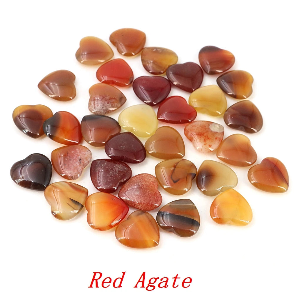 Lots Wholesale Gem Heart Shape LOVE 20MM Natural Crystal Amethyst Agate Bead Healing Reiki Natural Stone Gift Supplies
