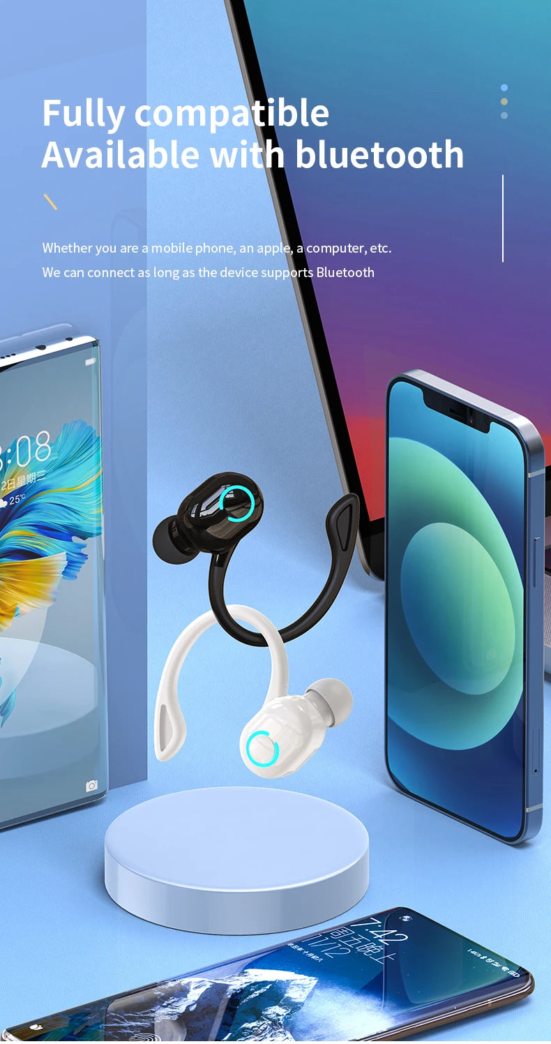 TWS Bluetooth 5.2 Earphones Wireless Headphones Mini Earphones Handsfree Waterproof Sport Music Headset Earbuds with Micphone