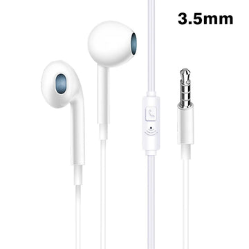 Universal 3.5mm Wired Headphones With Microphone Hands-free Calls Subwoofer Music Earplugs Ergonomic Comfortable 3.5mm Earphones