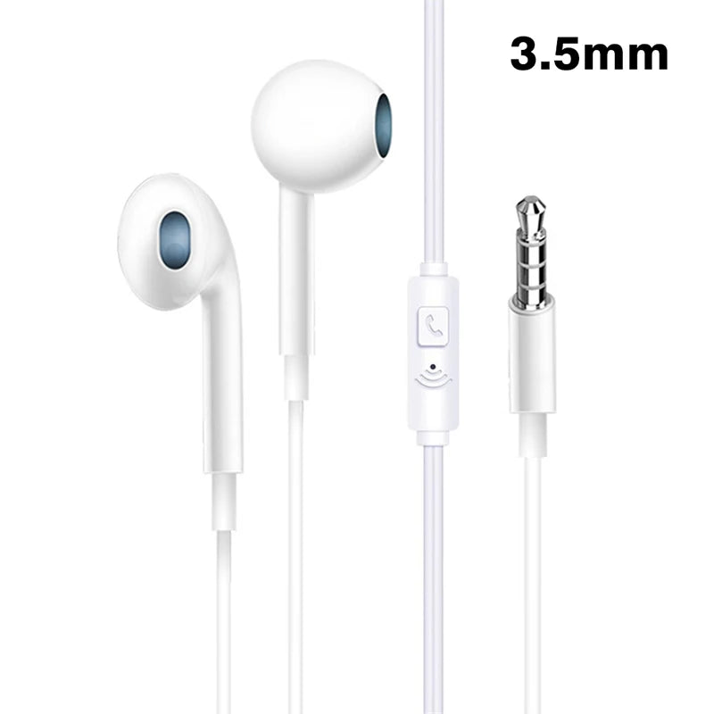Universal 3.5mm Wired Headphones With Microphone Hands-free Calls Subwoofer Music Earplugs Ergonomic Comfortable 3.5mm Earphones