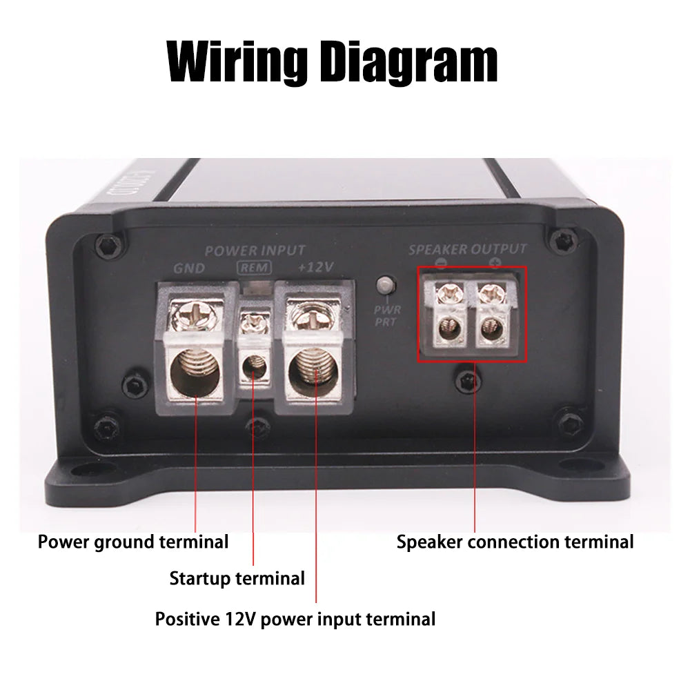 Single-Channel Digital Class-D Car Amplifier DC 12V 1000W High Power Car Power Amplifier Audio Stereo Car Audio Modification