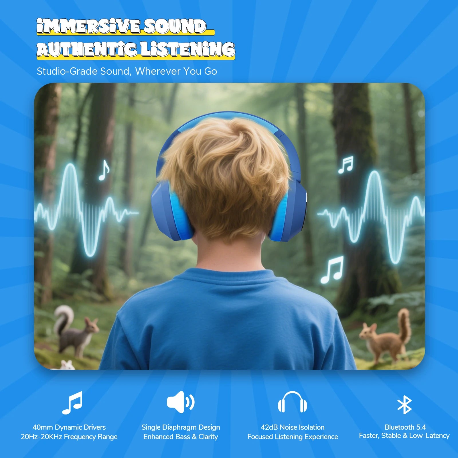 Wireless Bluetooth Kids Headphones