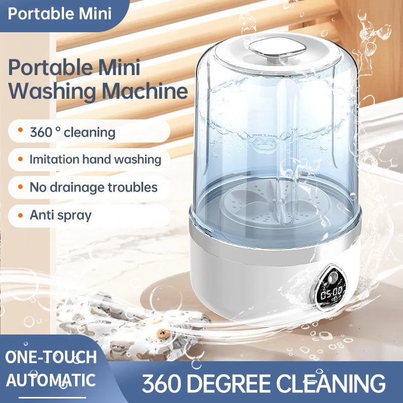 Mi Portable Wireless Washing Machine Underwear Cleaner 1.5L Mini Socks Washing Machine With LED Laundry Bucket
