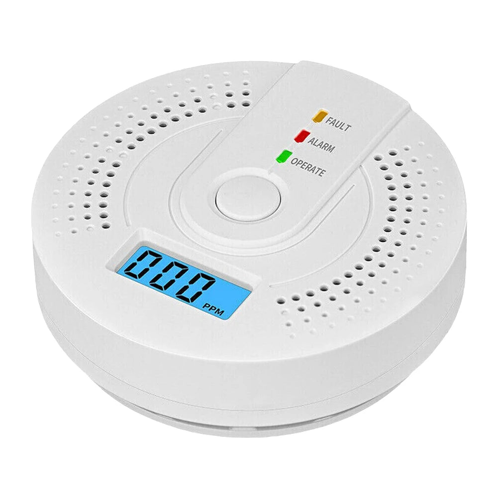 Smart Carbon Monoxide Detector Alarm Sound Warning LCD Digital Display Home Indoor Real-Time CO Monitor Poisoning CO Gas Monitor