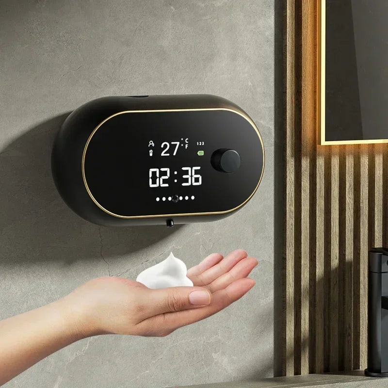 Automatic Induction Hand Washer Wall Mounted Soap Diapenser Electric USB Charging with LED Display Foam Machine Liquid Dispens