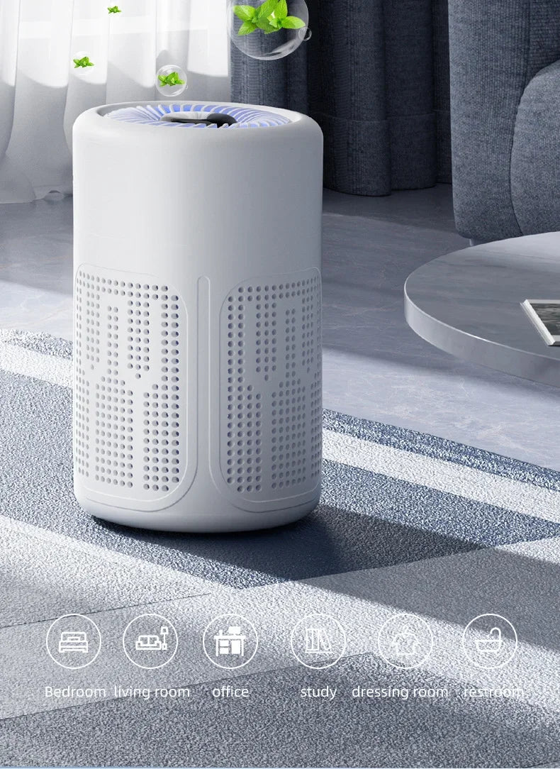TINSOL New Mini Air Purifier HEPA Filter uses negative ion technology to eliminate formaldehyde odors smoke and dust particles