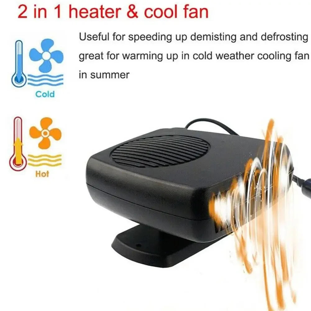 Car Heater Fan 12V 24V Dual Function Defroster Demister Cooler All Season Windshield Frost Remover Fast Heating Drying Auto