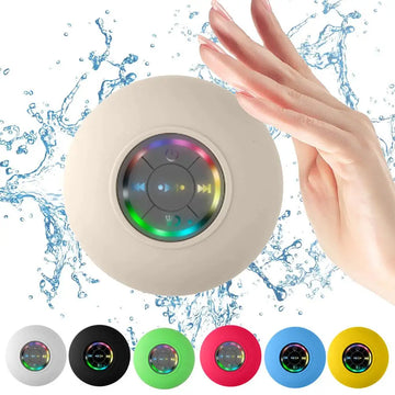 Portable Wireless Bluetooth Speaker LED IPX4 Waterproof Loudspeaker Outdoor Bathroom Large Suction Cup Mini Stereo Sound Box