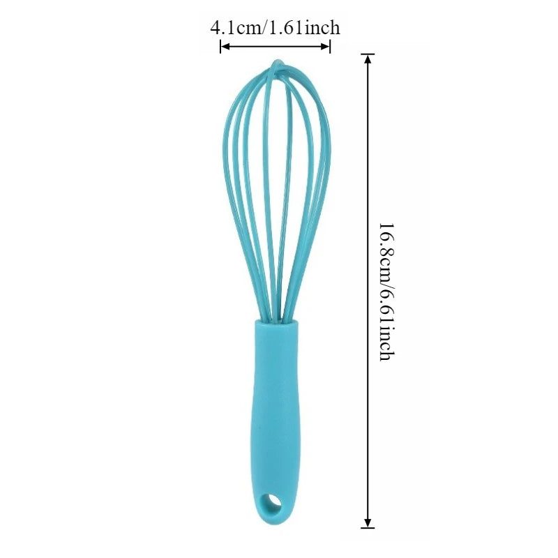 1pc 6-inch Handheld Mixer Mini Blender Silicone Stainless Steel Home Baking Tool for Whipping Cream Beating Eggs Mixing Flour