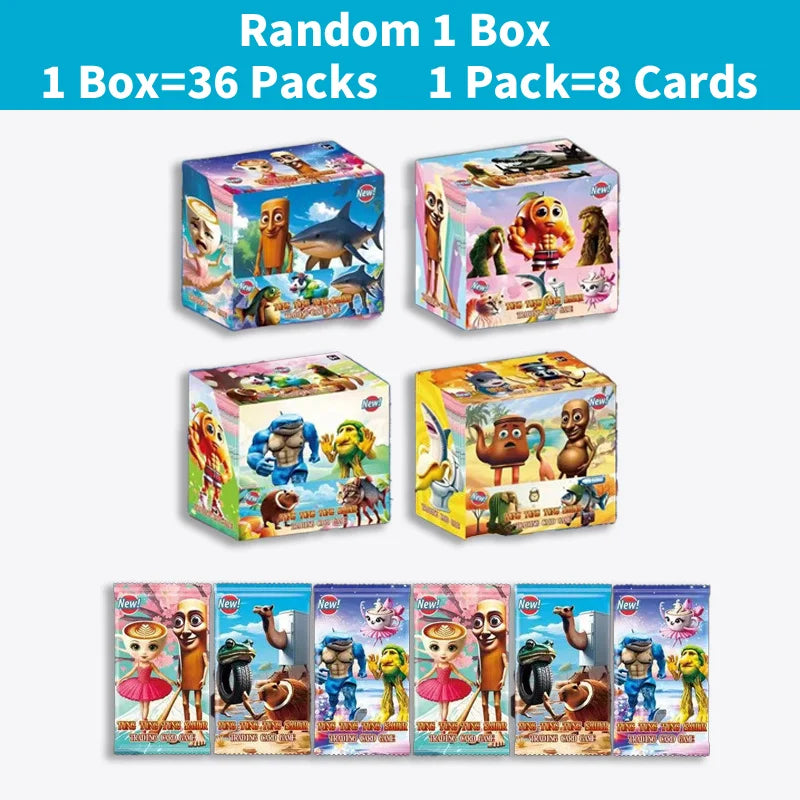 Random 1 Box Italian Brainrot Collection Cards Tungtungtung Sahur Tralalero Tralala Battle Card Game Trending Toys Birthday Gift