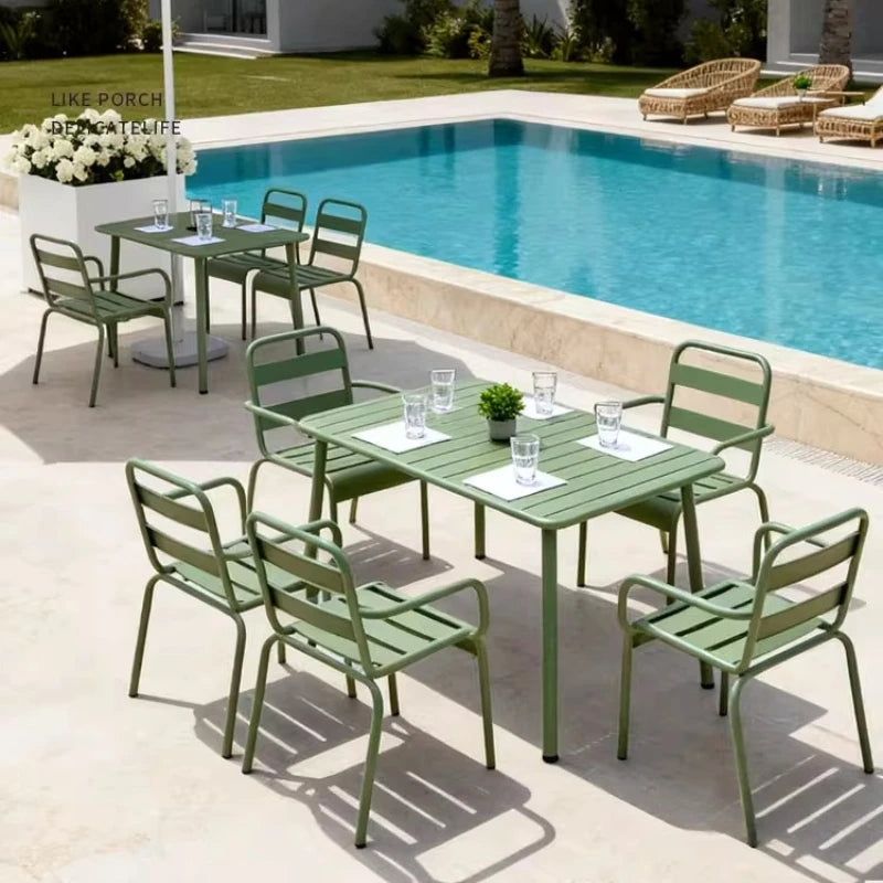 Outdoor Iron Leisure Chairs, Garden Courtyard Dining Chairs, Balcony Homestay Clubs, Villas, Courtyard Dining Tables and Chairs