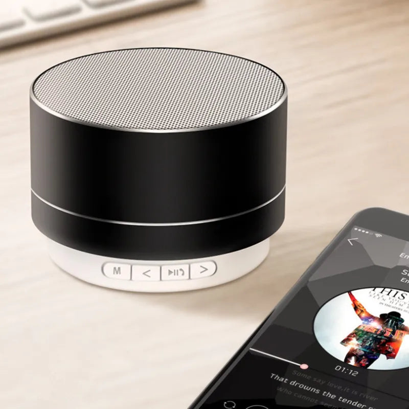 Metal Mini Speaker Bluetooth Wireless Portable Car Audio LED Light Subwoofer Portable Support TF Card USB Charging For PC Laptop