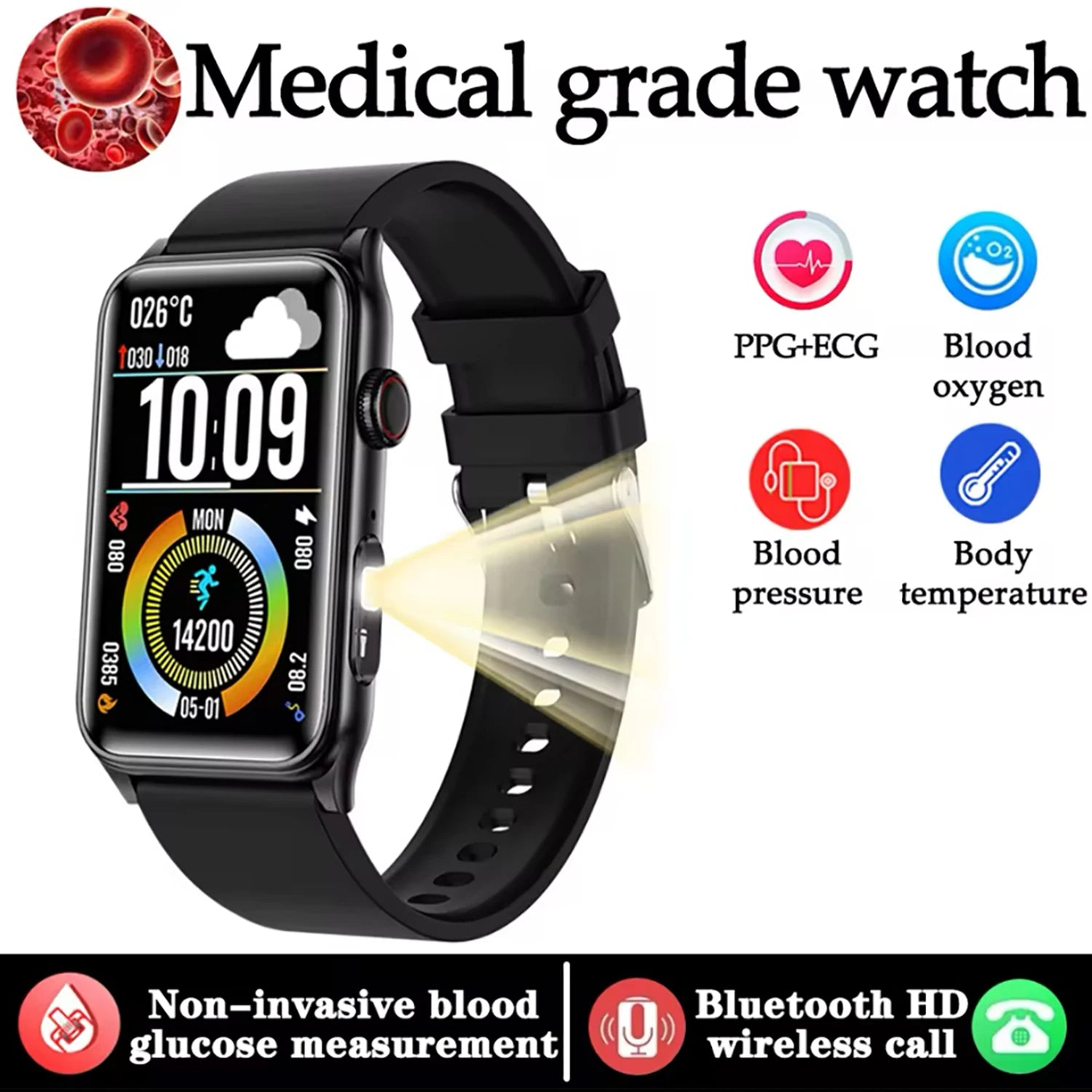 2025New Medical grade Smart Watch For Xiaomi Women Health Blood sugar Blood oxygen Blood pressure Monitoring Men Sport Watches