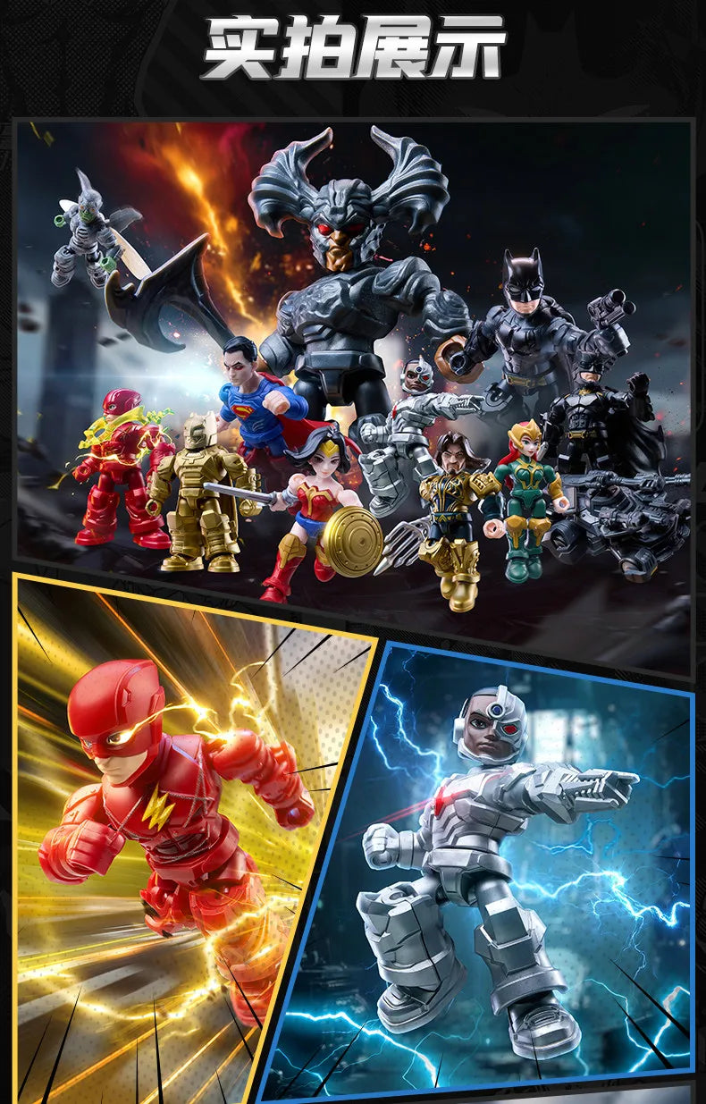 Blokees DC Marvel Hero Batman Star Edition Series  Blind Box Toy E01/E02 6PCS Batman Motorcycle Toy Collectible Perfect Gift