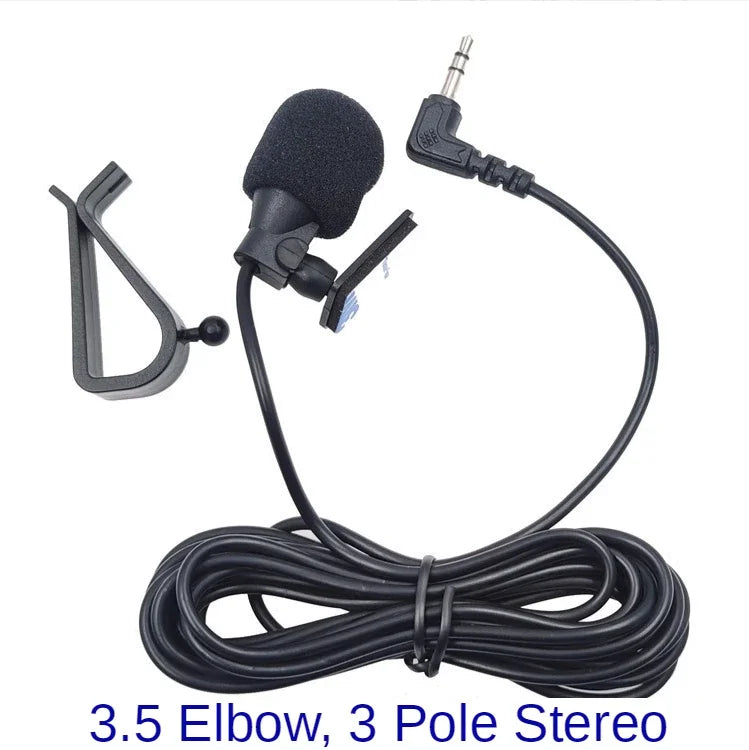 Car Microphone Audio Navigation Wired Clip External Wires Auto Mics Radio 3m Long Mic Stereo 3.5mm Mono 2.5mm SM Lotus Jack Plug