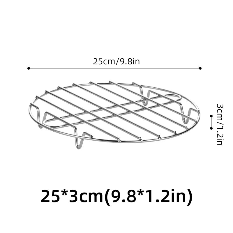 Microwave Oven Empty Grid Stainless Steel  BBQ High Chassis Fried Shelf Bracket Air Fryer Kitchen Cooker Accessories Barbecue