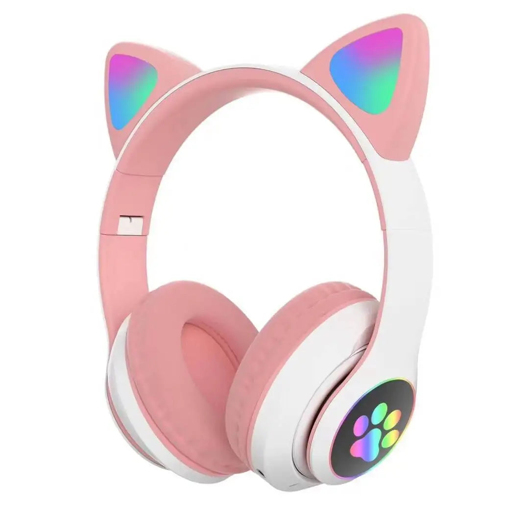 Wireless Headphones Cat Ears Bluetooth Earphones Stereo Music Earbuds Bluetooth Sports Gaming Headset with Mic for Phones