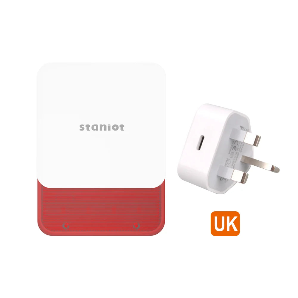 Staniot Indoor Siren Alarm 115dB High Decibel Wireless 433MHz Tuya Anti-Theft Smart Home Devices Waterproof House Alarm System